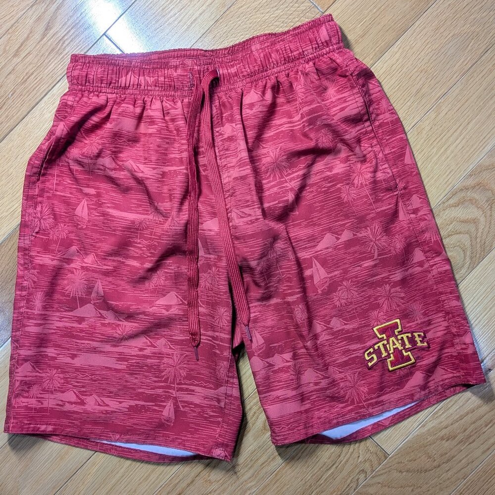 Iowa State University Cyclones Men's Swim Trunks - Tropical Theme - Size Small